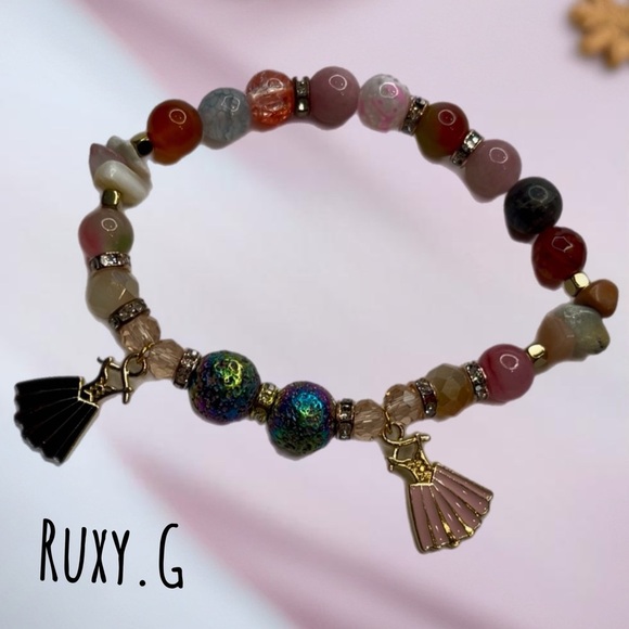 Multicolor Beaded Bracelets with ballerina 🩰 charms - Picture 13 of 14